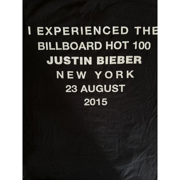 Justin Bieber T Shirt Size S Billboard Hot 100 2015 - Picture 2 of 2